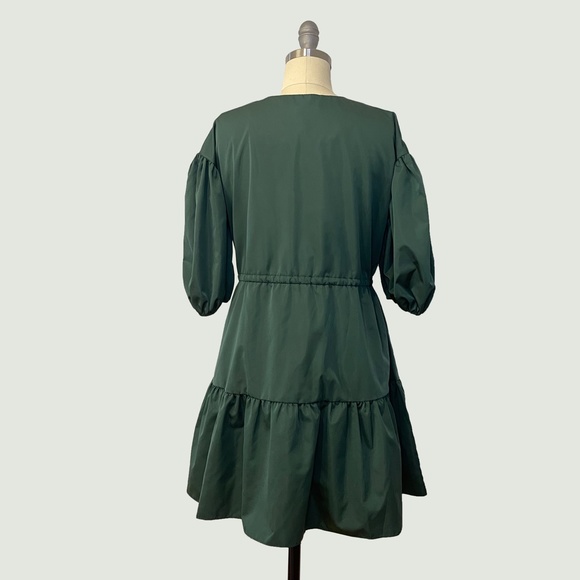 Amanda Uprichard - Dark Green Smock Dress - NWT - Picture 3 of 5